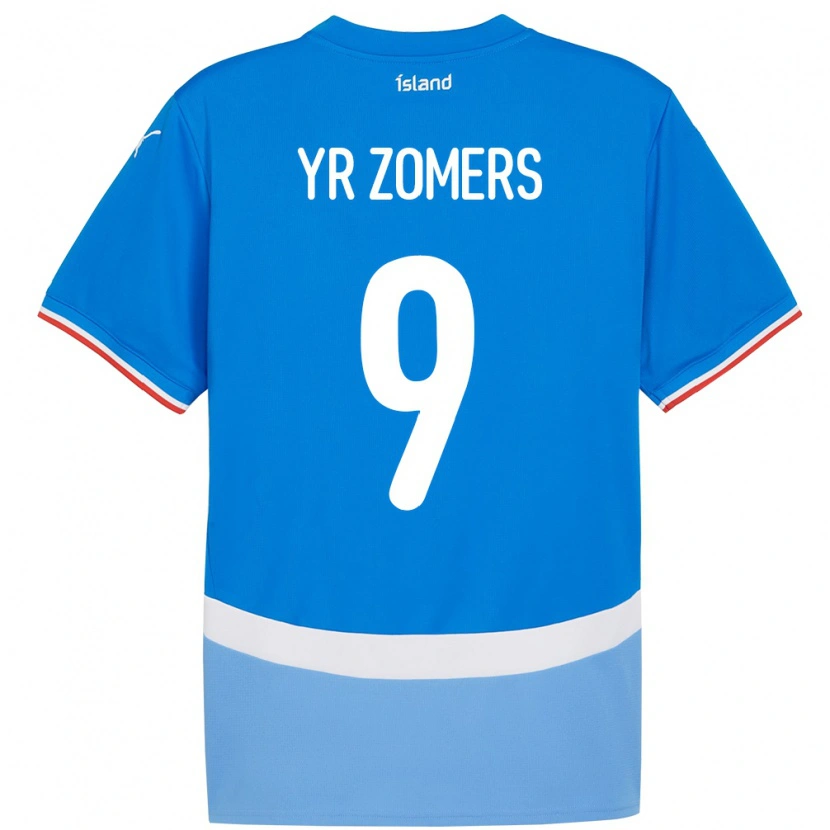Danxen Niño Camiseta Islandia Diljá Ýr Zomers #9 Azul 1ª Equipación 24-26 La Camisa