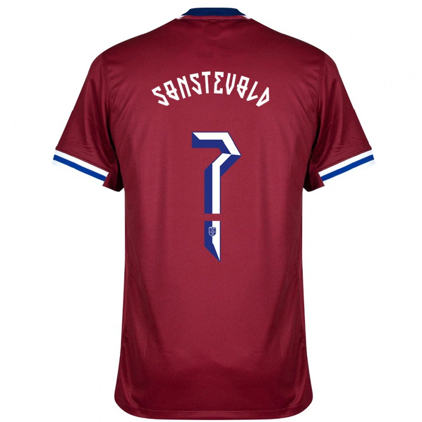Danxen Niño Camiseta Noruega Anja Sønstevold #0 Rojo Azul Blanco 1ª Equipación 24-26 La Camisa