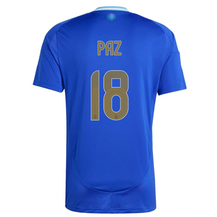 Danxen Niño Camiseta Argentina Nico Paz #18 Azul 2ª Equipación 24-26 La Camisa