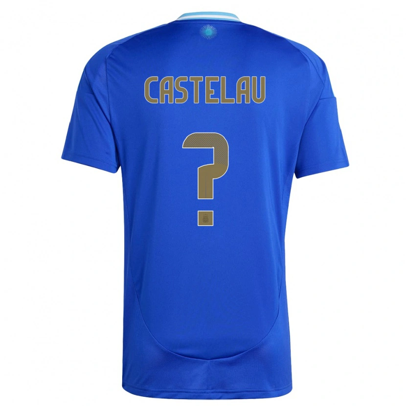 Danxen Niño Camiseta Argentina Alber Castelau #0 Azul 2ª Equipación 24-26 La Camisa