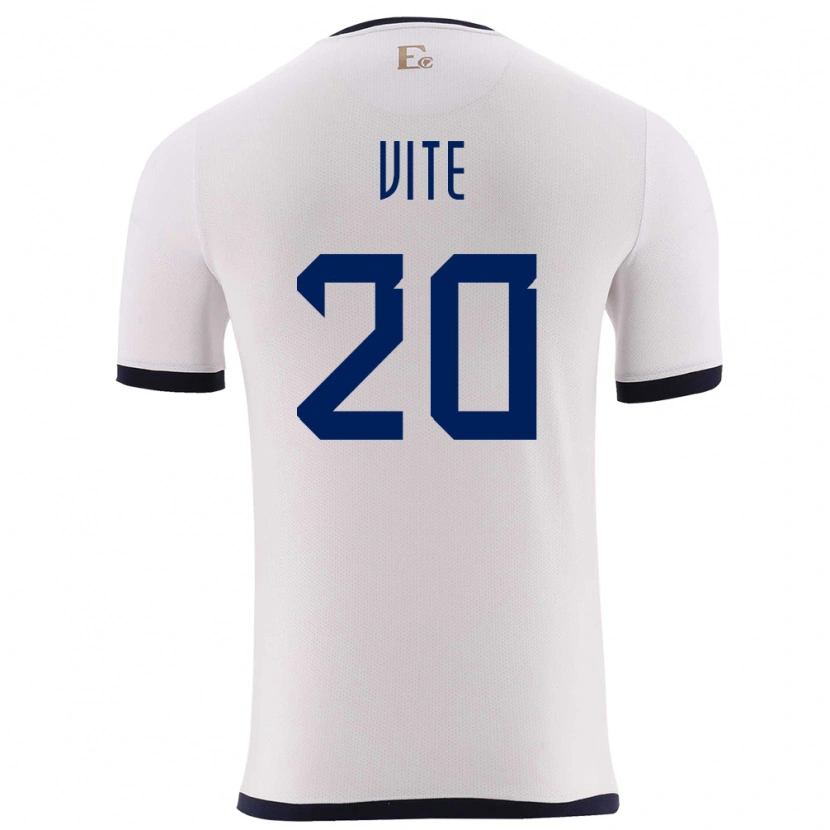 Danxen Niño Camiseta Ecuador Pedro Vite #20 Blanco 2ª Equipación 24-26 La Camisa