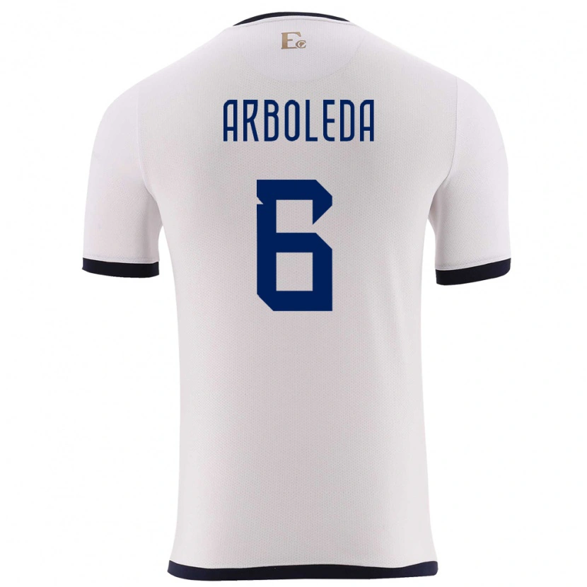 Danxen Niño Camiseta Ecuador Edu Arboleda #6 Blanco 2ª Equipación 24-26 La Camisa