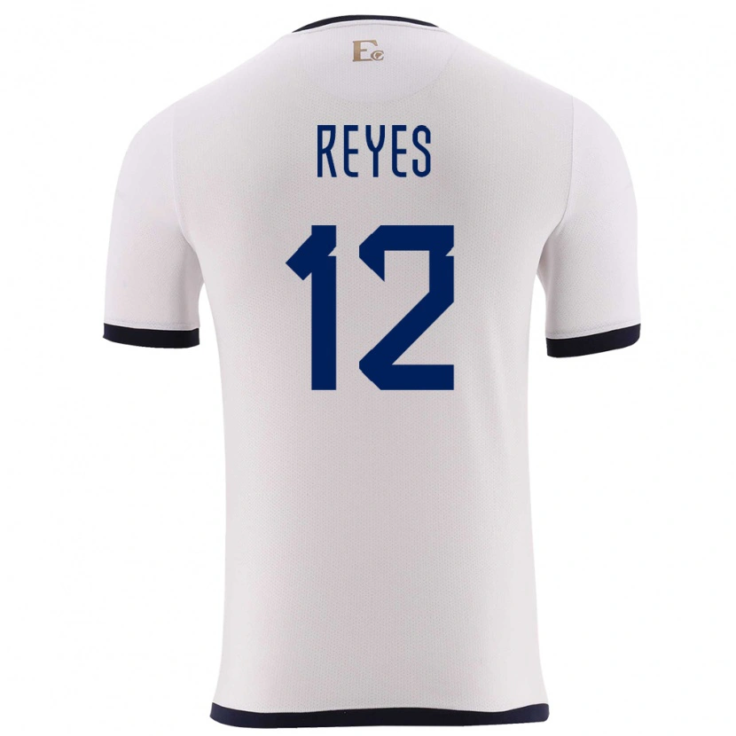 Danxen Niño Camiseta Ecuador Jhafets Reyes #12 Blanco 2ª Equipación 24-26 La Camisa