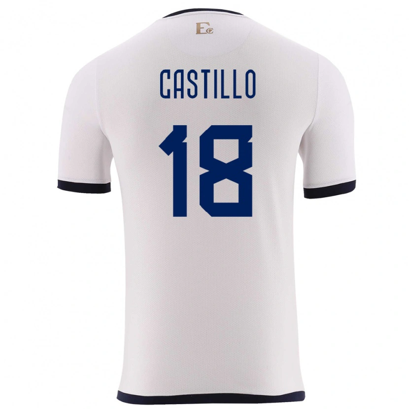 Danxen Niño Camiseta Ecuador Ederson Castillo #18 Blanco 2ª Equipación 24-26 La Camisa