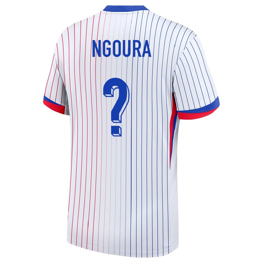 Danxen Niño Camiseta Francia Steve Ngoura #0 Blanco 2ª Equipación 24-26 La Camisa