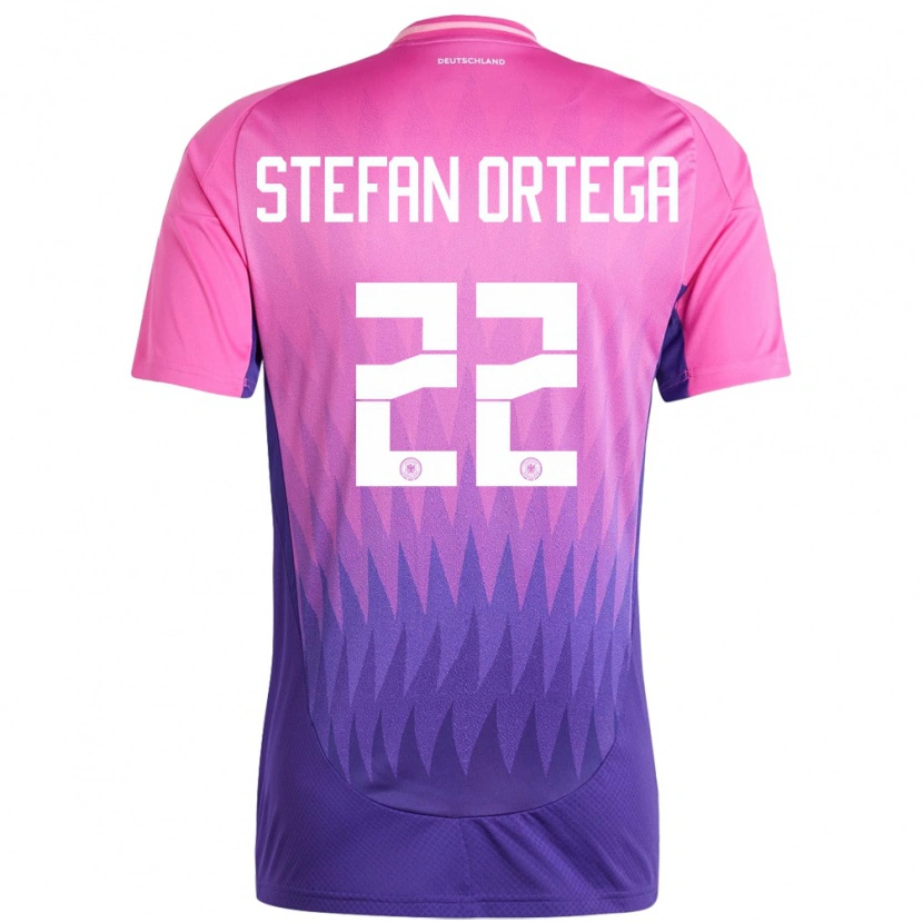 Danxen Niño Camiseta Alemania Stefan Ortega #22 Rosado Morado 2ª Equipación 24-26 La Camisa