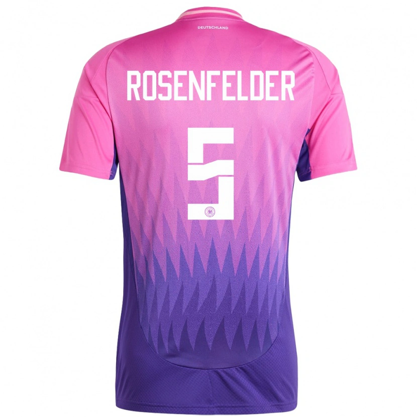Danxen Niño Camiseta Alemania Max Rosenfelder #5 Rosado Morado 2ª Equipación 24-26 La Camisa