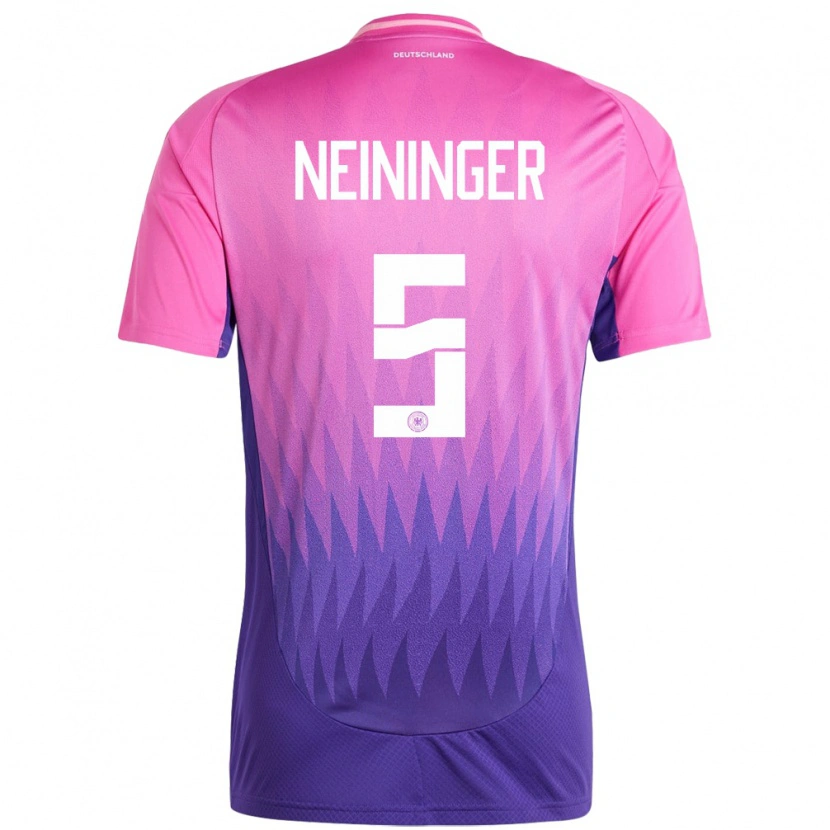 Danxen Niño Camiseta Alemania Till Neininger #5 Rosado Morado 2ª Equipación 24-26 La Camisa