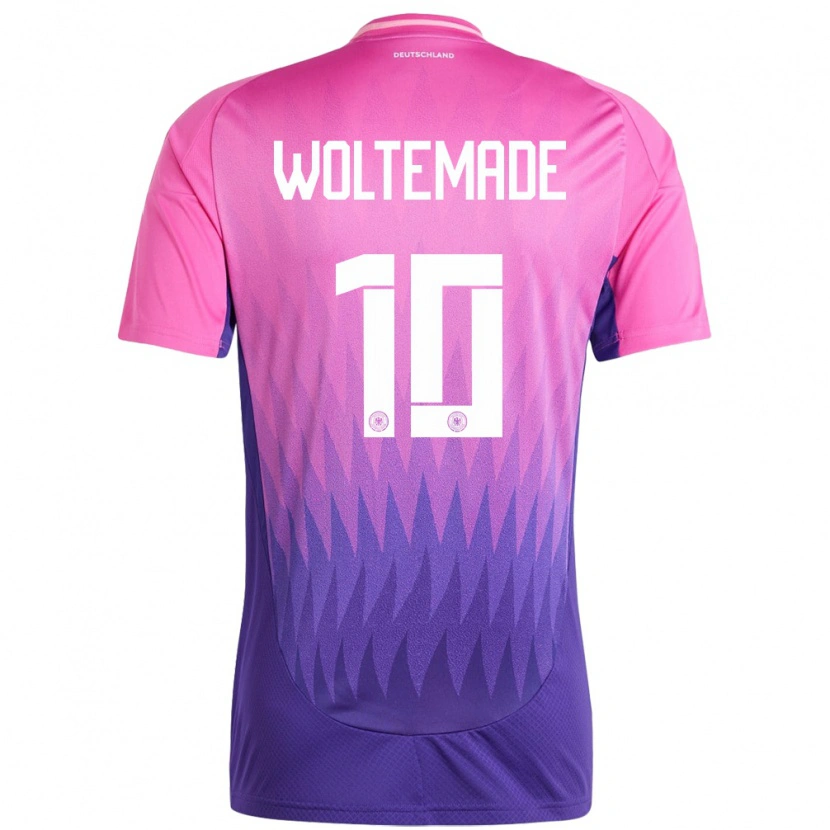 Danxen Niño Camiseta Alemania Nick Woltemade #10 Rosado Morado 2ª Equipación 24-26 La Camisa