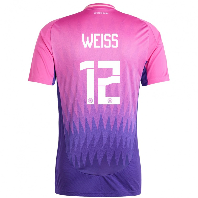 Danxen Niño Camiseta Alemania Max Weiß #12 Rosado Morado 2ª Equipación 24-26 La Camisa