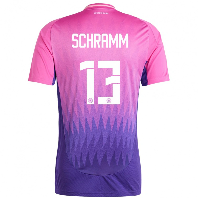 Danxen Niño Camiseta Alemania Collin Schramm #13 Rosado Morado 2ª Equipación 24-26 La Camisa