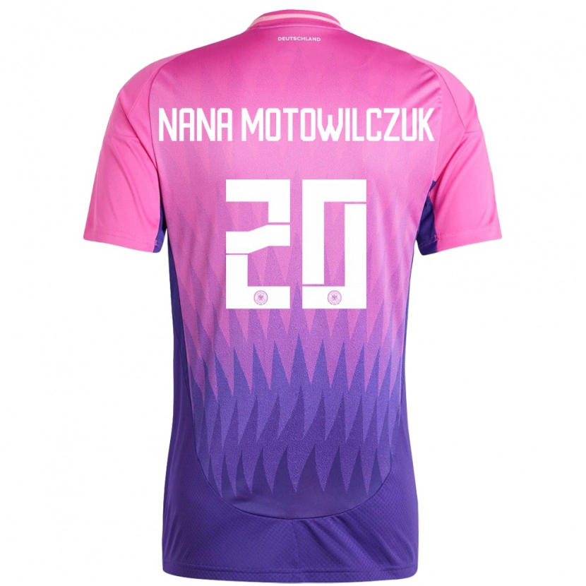 Danxen Niño Camiseta Alemania Kevin Nana Motowilczuk #20 Rosado Morado 2ª Equipación 24-26 La Camisa