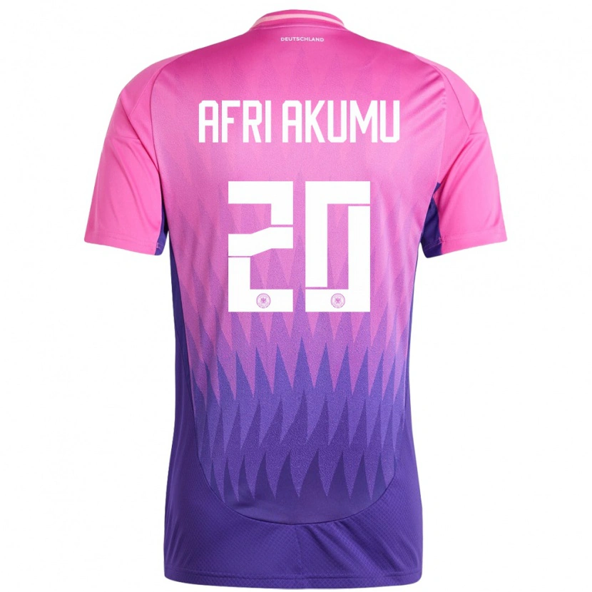 Danxen Niño Camiseta Alemania Maik Afri Akumu #20 Rosado Morado 2ª Equipación 24-26 La Camisa