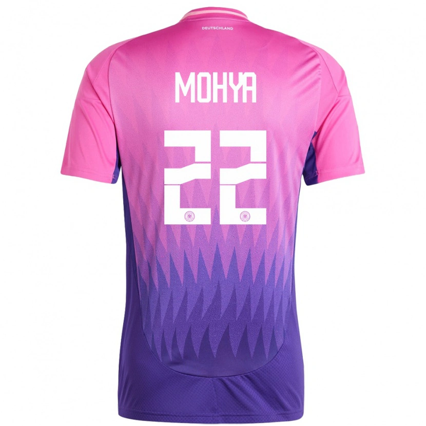 Danxen Niño Camiseta Alemania Wael Mohya #22 Rosado Morado 2ª Equipación 24-26 La Camisa