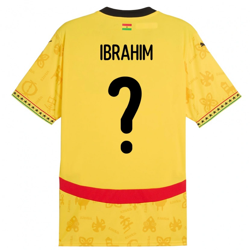 Danxen Niño Camiseta Ghana Hafiz Ibrahim #0 Amarillo 2ª Equipación 24-26 La Camisa