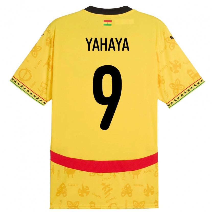 Danxen Niño Camiseta Ghana Mohammed Yahaya #9 Amarillo 2ª Equipación 24-26 La Camisa