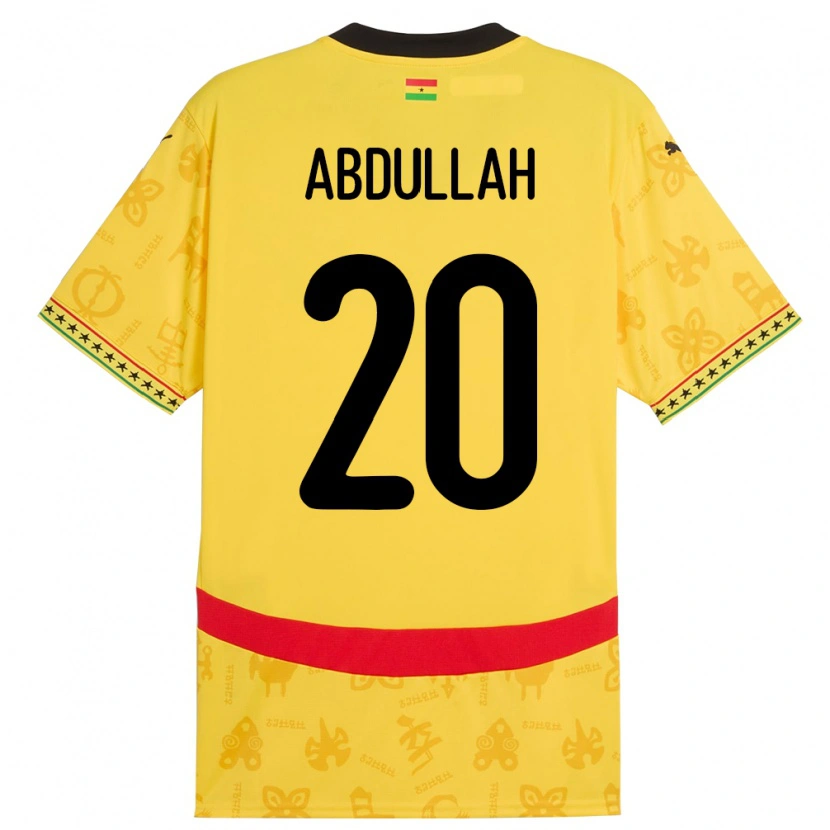 Danxen Niño Camiseta Ghana Razak Abdullah #20 Amarillo 2ª Equipación 24-26 La Camisa