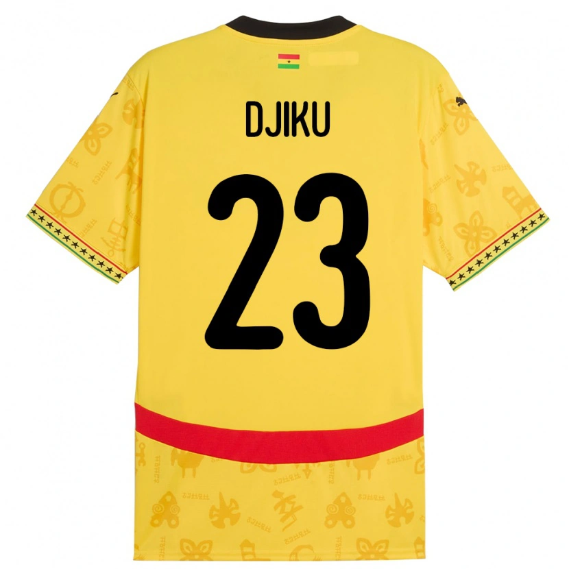 Danxen Niño Camiseta Ghana Alexander Djiku #23 Amarillo 2ª Equipación 24-26 La Camisa