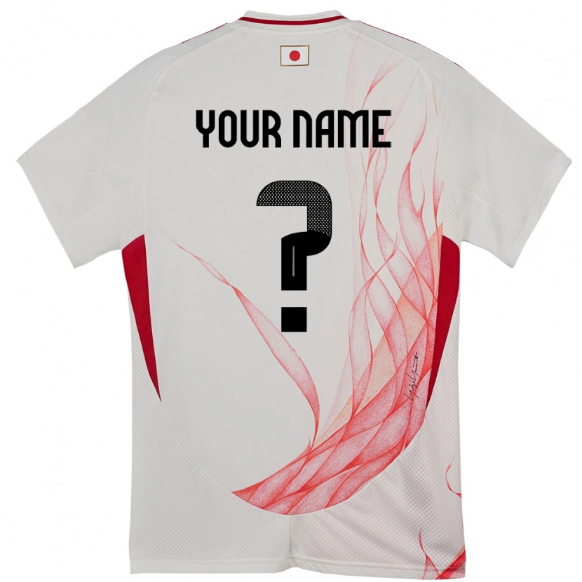 Danxen Niño Camiseta Japón Su Nombre #0 Blanco 2ª Equipación 24-26 La Camisa