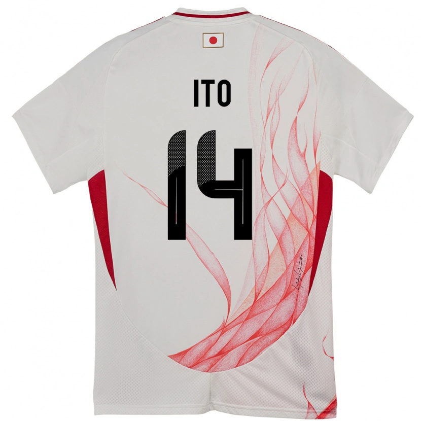 Danxen Niño Camiseta Japón Junya Ito #14 Blanco 2ª Equipación 24-26 La Camisa