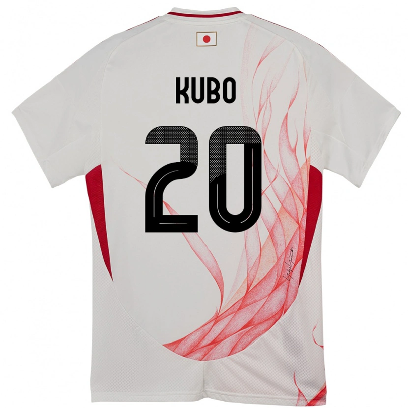 Danxen Niño Camiseta Japón Takefusa Kubo #20 Blanco 2ª Equipación 24-26 La Camisa