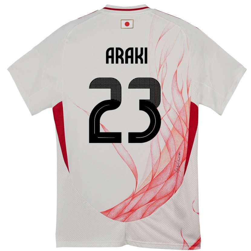 Danxen Niño Camiseta Japón Rui Araki #23 Blanco 2ª Equipación 24-26 La Camisa