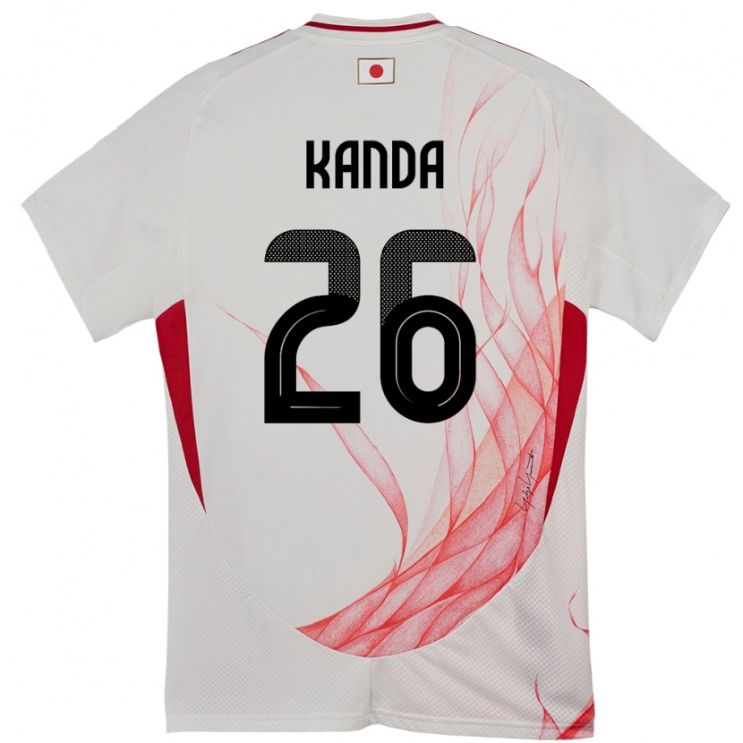 Danxen Niño Camiseta Japón Hiroto Kanda #26 Blanco 2ª Equipación 24-26 La Camisa