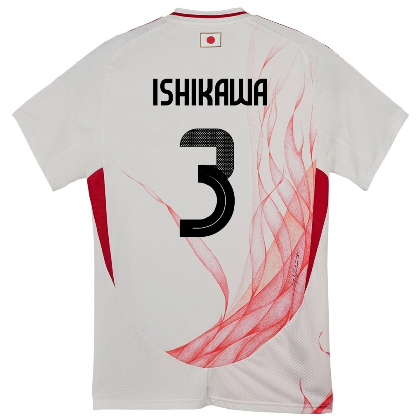 Danxen Niño Camiseta Japón Seita Ishikawa #3 Blanco 2ª Equipación 24-26 La Camisa
