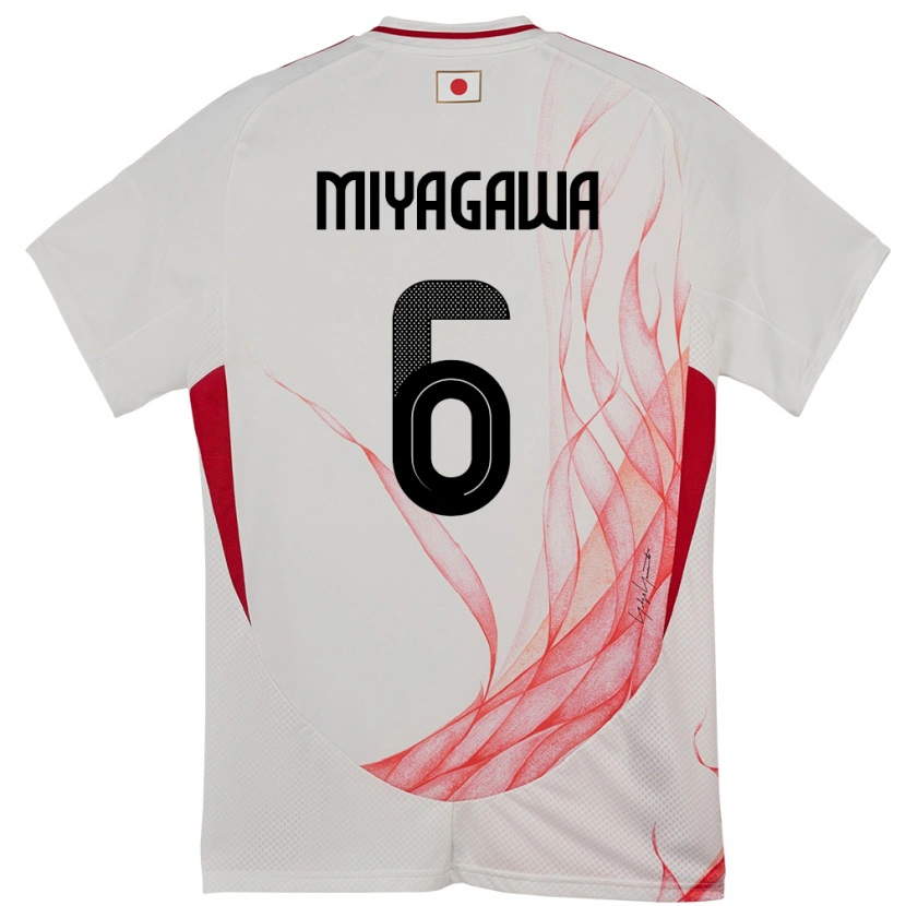 Danxen Niño Camiseta Japón Asato Miyagawa #6 Blanco 2ª Equipación 24-26 La Camisa