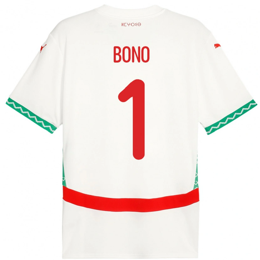 Danxen Niño Camiseta Marruecos Bono #1 Blanco 2ª Equipación 24-26 La Camisa