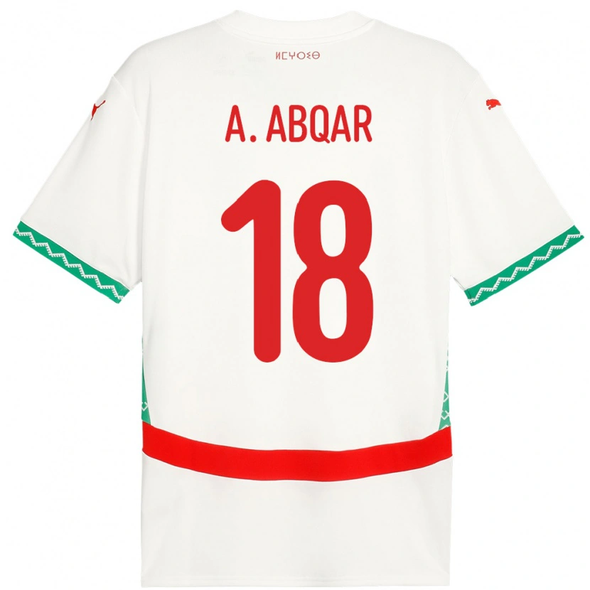 Danxen Niño Camiseta Marruecos Abdel Abqar #18 Blanco 2ª Equipación 24-26 La Camisa