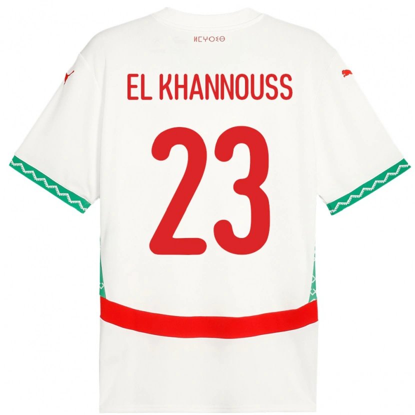 Danxen Niño Camiseta Marruecos Bilal El Khannouss #23 Blanco 2ª Equipación 24-26 La Camisa