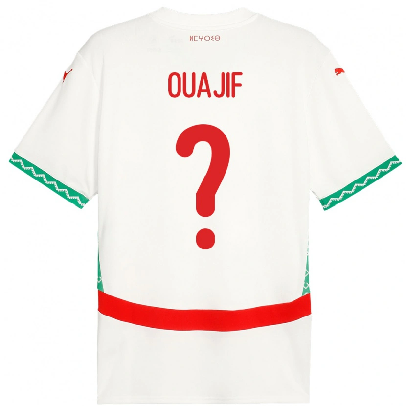 Danxen Niño Camiseta Marruecos Naël Ouajif #0 Blanco 2ª Equipación 24-26 La Camisa