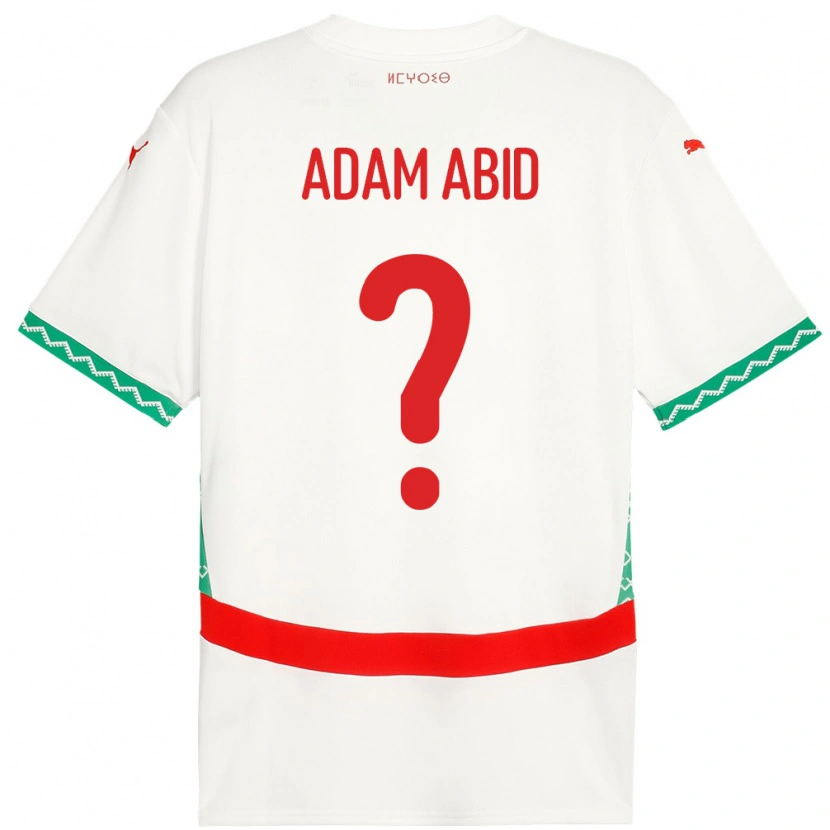 Danxen Niño Camiseta Marruecos Mohamed Adam Abid #0 Blanco 2ª Equipación 24-26 La Camisa
