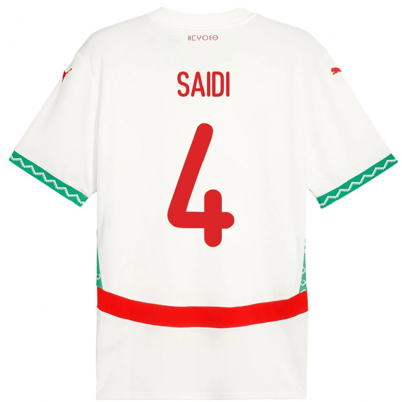 Danxen Niño Camiseta Marruecos Obaid Saidi #4 Blanco 2ª Equipación 24-26 La Camisa