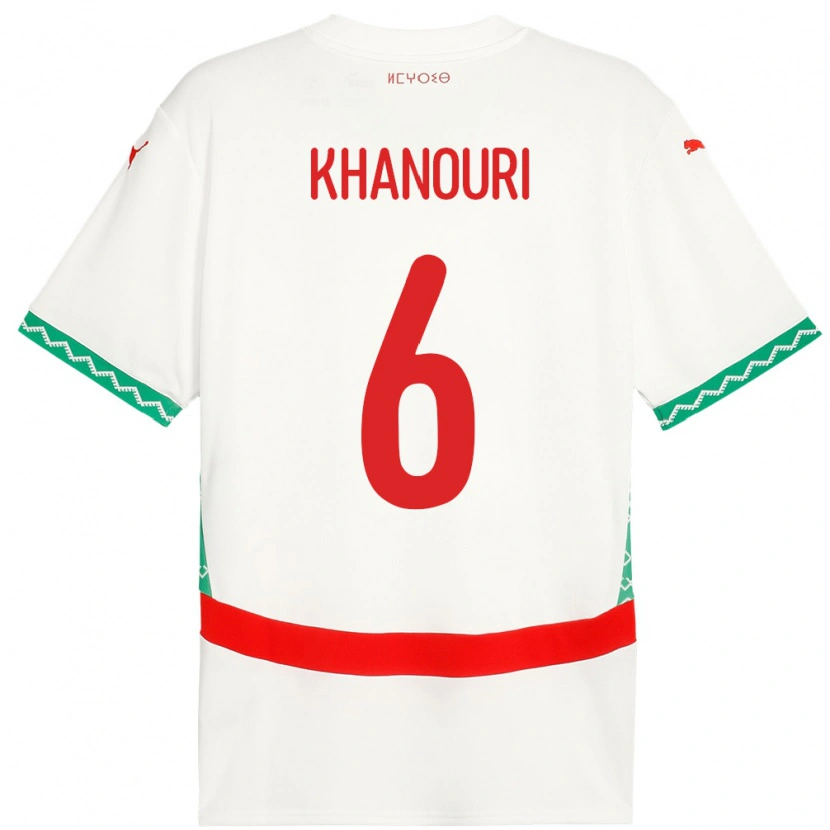 Danxen Niño Camiseta Marruecos Adam Khanouri #6 Blanco 2ª Equipación 24-26 La Camisa