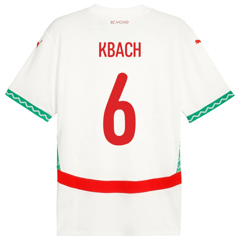 Danxen Niño Camiseta Marruecos Hamza Kbach #6 Blanco 2ª Equipación 24-26 La Camisa