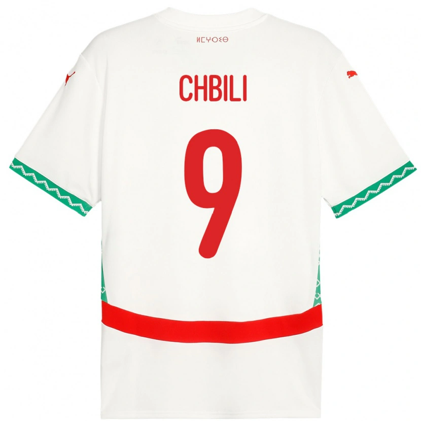 Danxen Niño Camiseta Marruecos Ismail Chbili #9 Blanco 2ª Equipación 24-26 La Camisa