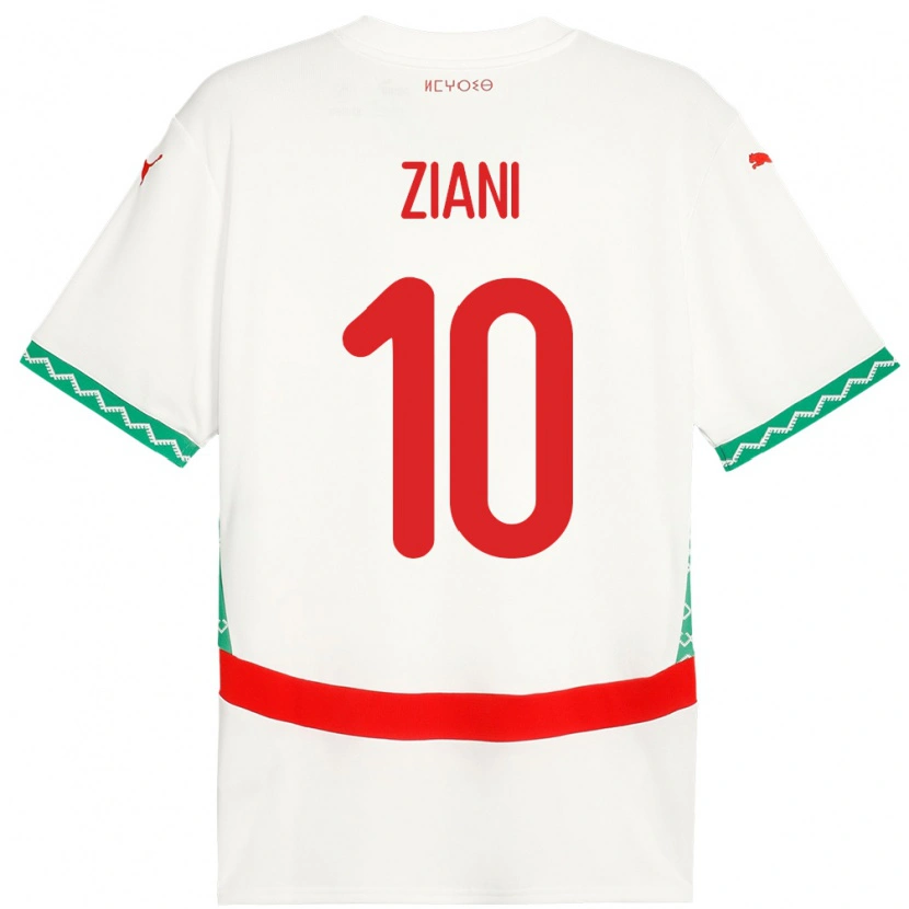 Danxen Niño Camiseta Marruecos Ismael Ziani López #10 Blanco 2ª Equipación 24-26 La Camisa