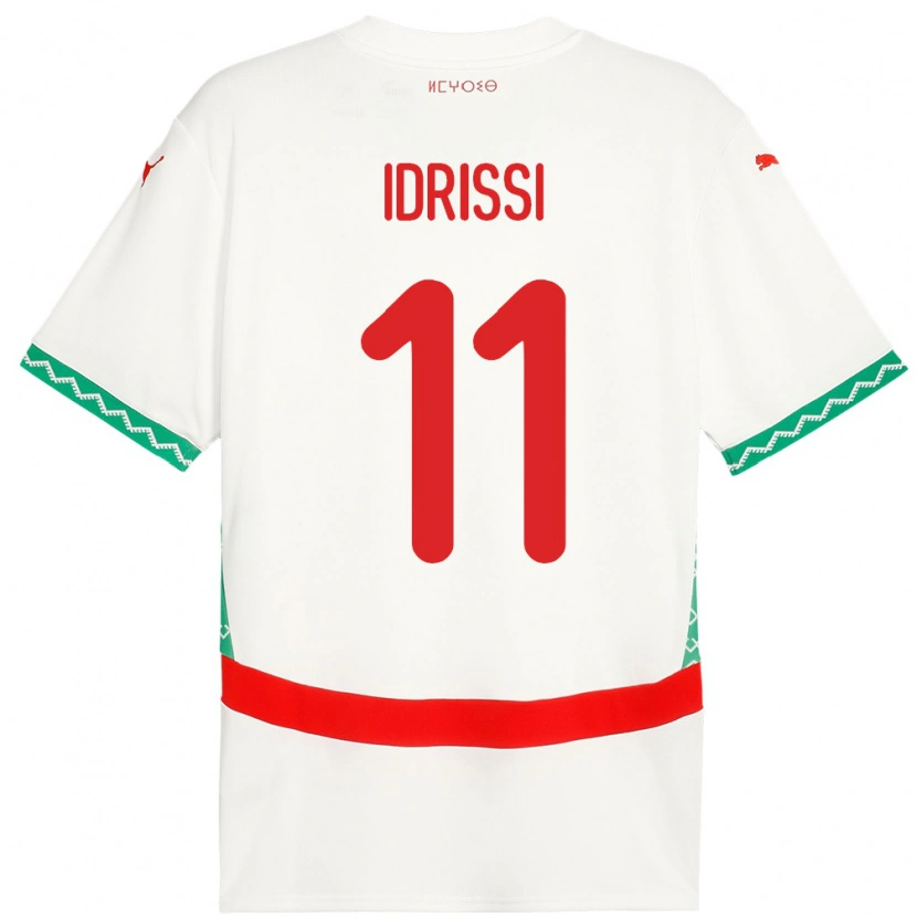 Danxen Niño Camiseta Marruecos Yahya Idrissi #11 Blanco 2ª Equipación 24-26 La Camisa