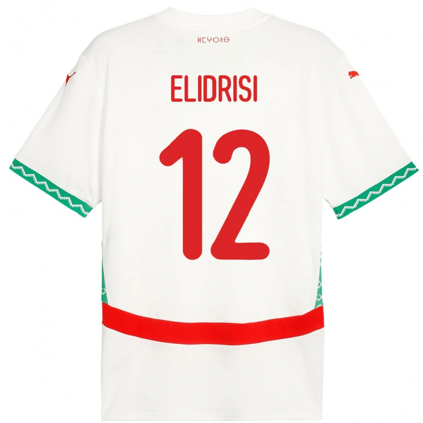 Danxen Niño Camiseta Marruecos Soufiane Elidrisi #12 Blanco 2ª Equipación 24-26 La Camisa