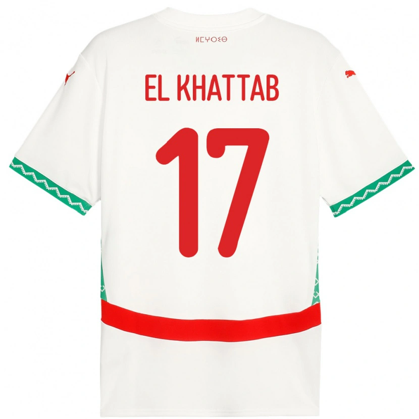 Danxen Niño Camiseta Marruecos Omar El Khattab #17 Blanco 2ª Equipación 24-26 La Camisa