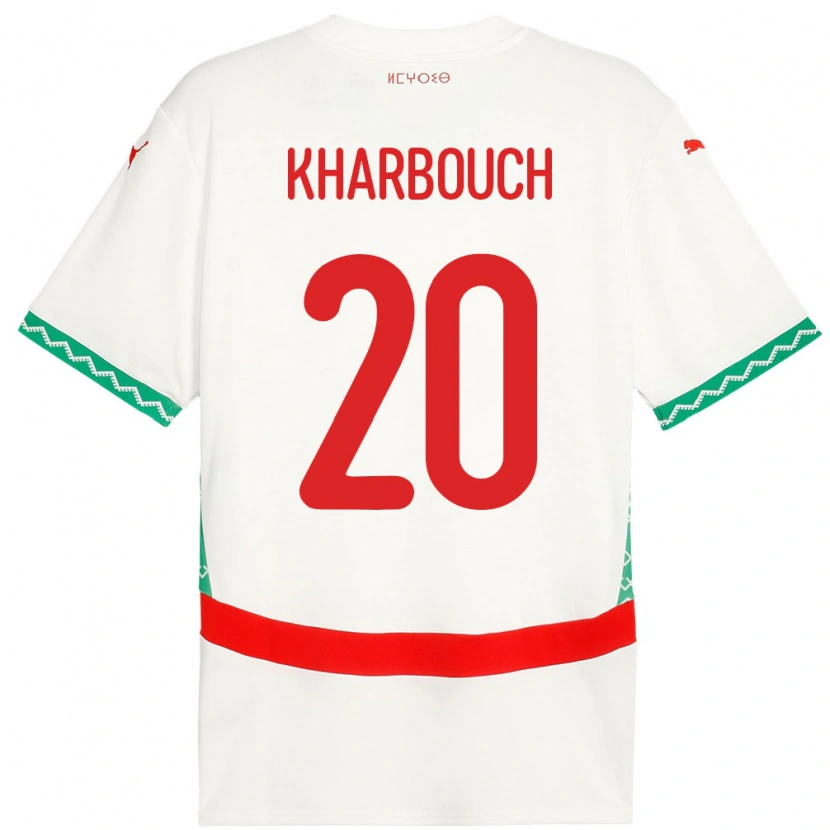 Danxen Niño Camiseta Marruecos Yahya Kharbouch #20 Blanco 2ª Equipación 24-26 La Camisa