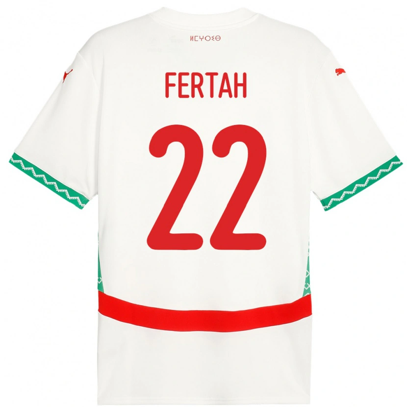 Danxen Niño Camiseta Marruecos Amine Fertah #22 Blanco 2ª Equipación 24-26 La Camisa