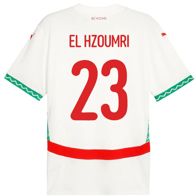 Danxen Niño Camiseta Marruecos Yahya El Hzoumri #23 Blanco 2ª Equipación 24-26 La Camisa