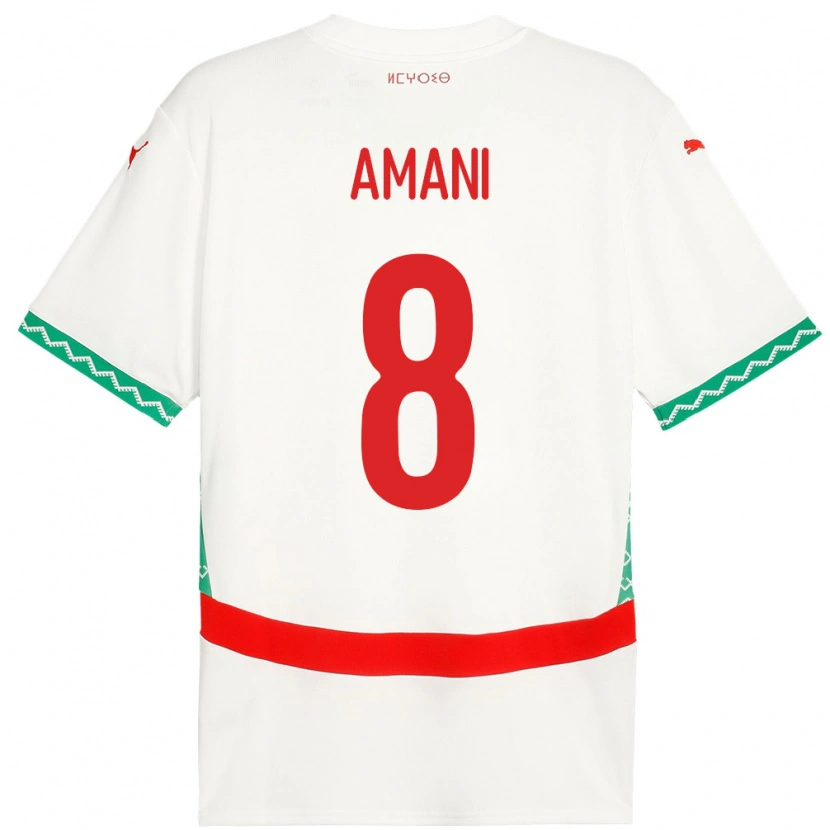 Danxen Niño Camiseta Marruecos Salma Amani #8 Blanco 2ª Equipación 24-26 La Camisa