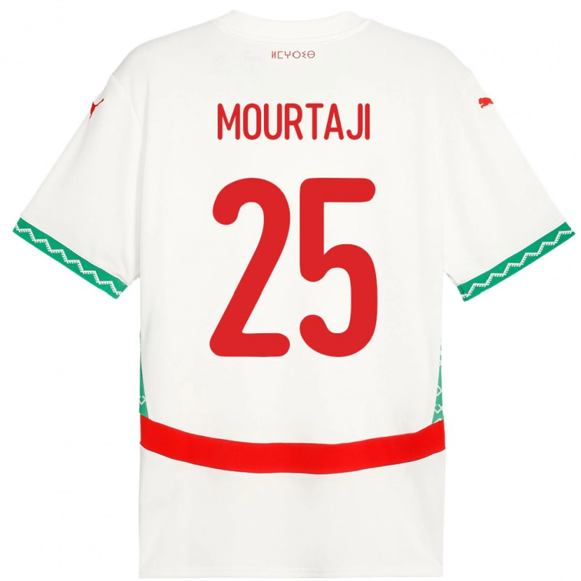 Danxen Niño Camiseta Marruecos Chaymaa Mourtaji #25 Blanco 2ª Equipación 24-26 La Camisa