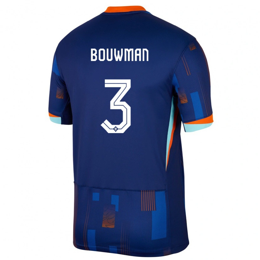 Danxen Niño Camiseta Países Bajos Aaron Bouwman #3 Azul 2ª Equipación 24-26 La Camisa