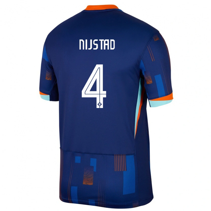 Danxen Niño Camiseta Países Bajos Ruud Nijstad #4 Azul 2ª Equipación 24-26 La Camisa