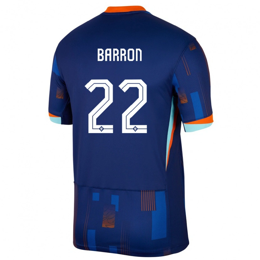 Danxen Niño Camiseta Países Bajos Eternal Barron #22 Azul 2ª Equipación 24-26 La Camisa